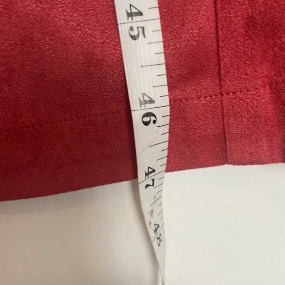 Talbots Dress Size 14W Cherry Pink Long Vintage Faux Suede Stretch Long Sleeve - Picture 7 of 11